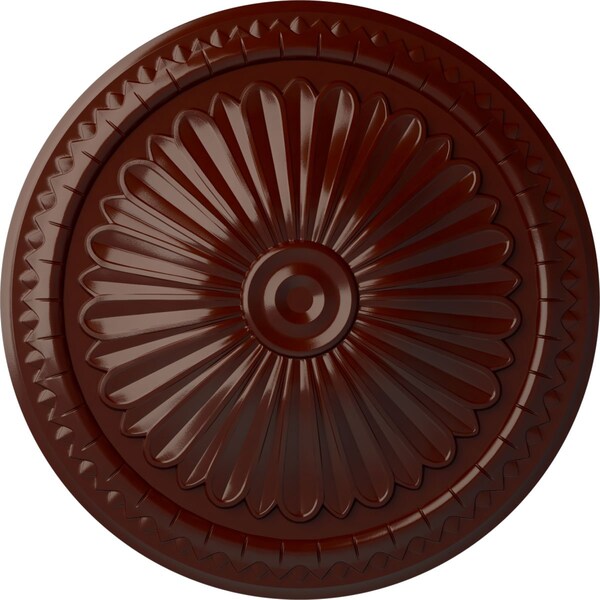 Ekena Millwork Alexa Ceiling Medallion (Fits Canopies up to 3"), Hand-Painted Brushed Mahogany, 15"OD x 1 3/4"P CM14AXBMF - main